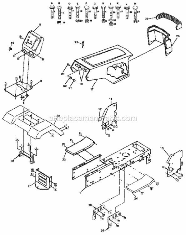 Page B Diagram and Parts List for 917255561  Craftsman Lawn Tractor