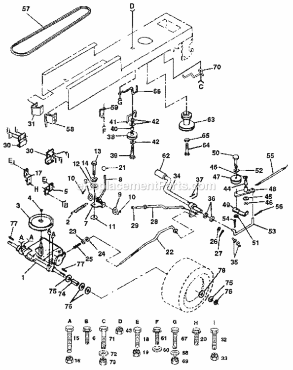 Page C Diagram and Parts List for 917255561  Craftsman Lawn Tractor