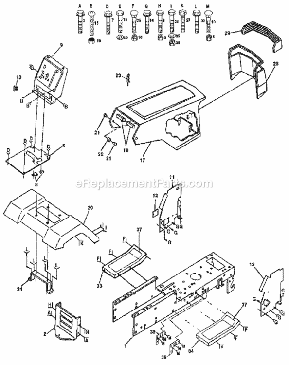 Page B Diagram and Parts List for 917255571  Craftsman Lawn Tractor