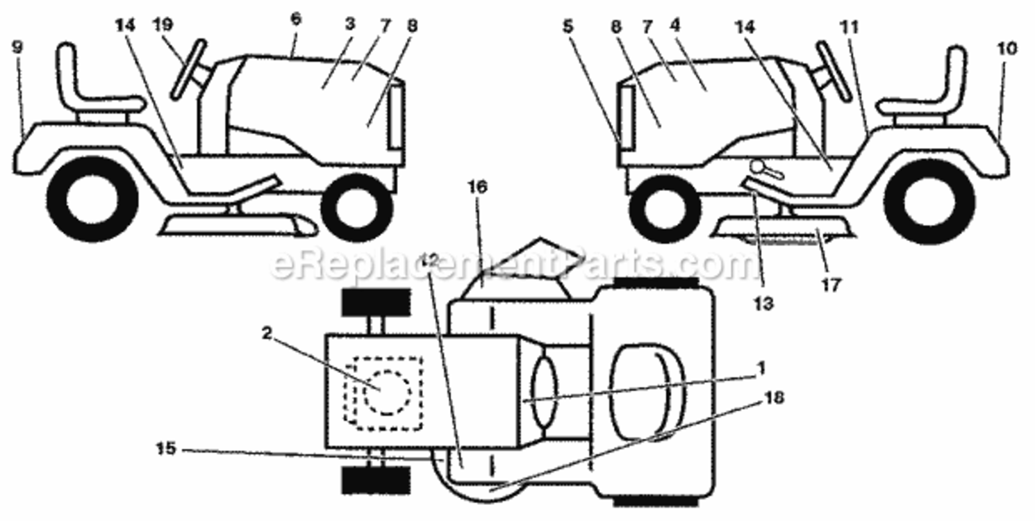Page F Diagram and Parts List for 917255571  Craftsman Lawn Tractor