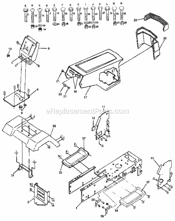 Page B Diagram and Parts List for 917255574  Craftsman Lawn Tractor