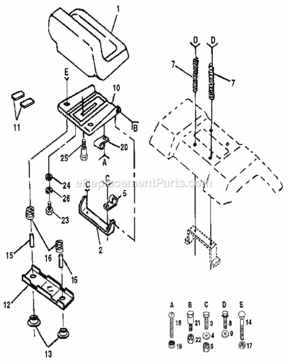 Page F Diagram and Parts List for 917255574  Craftsman Lawn Tractor