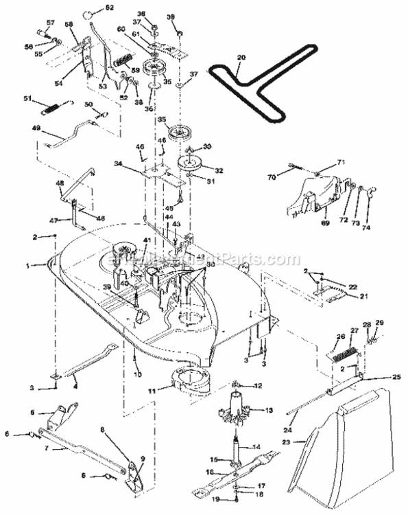 Page H Diagram and Parts List for 917255574  Craftsman Lawn Tractor