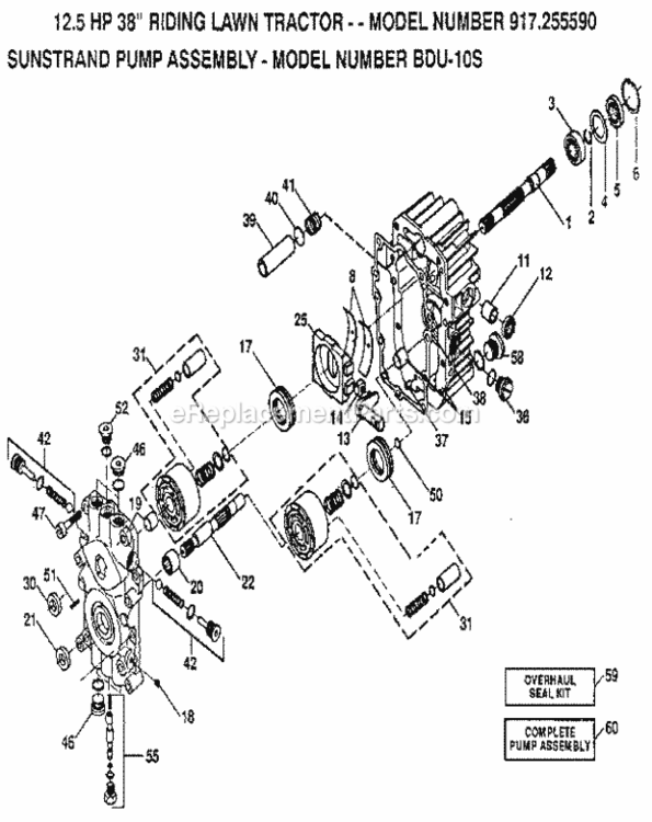 Page J Diagram and Parts List for 917255590  Craftsman Lawn Tractor