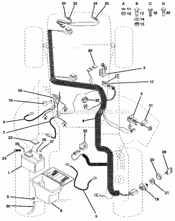 Page C Diagram and Parts List for 917255591  Craftsman Lawn Tractor