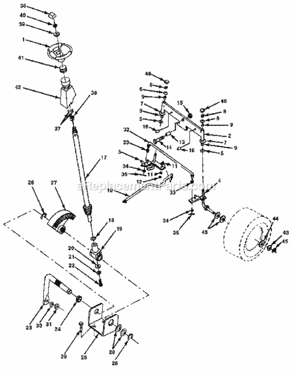 Page F Diagram and Parts List for 917255591  Craftsman Lawn Tractor