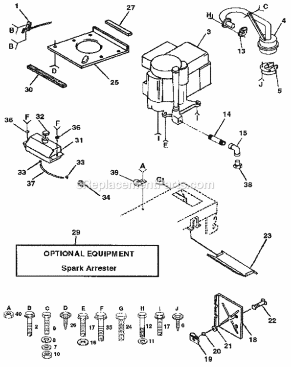 Page G Diagram and Parts List for 917255591  Craftsman Lawn Tractor