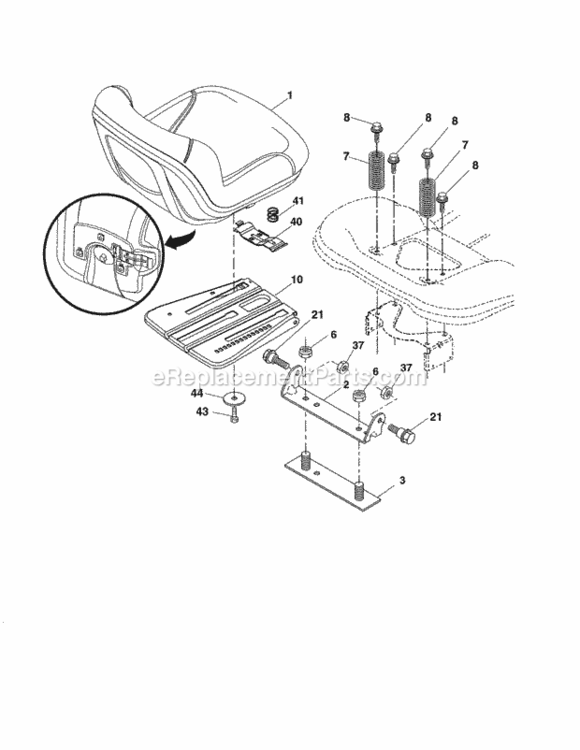 Page H Diagram and Parts List for 917255621  Craftsman Lawn Tractor