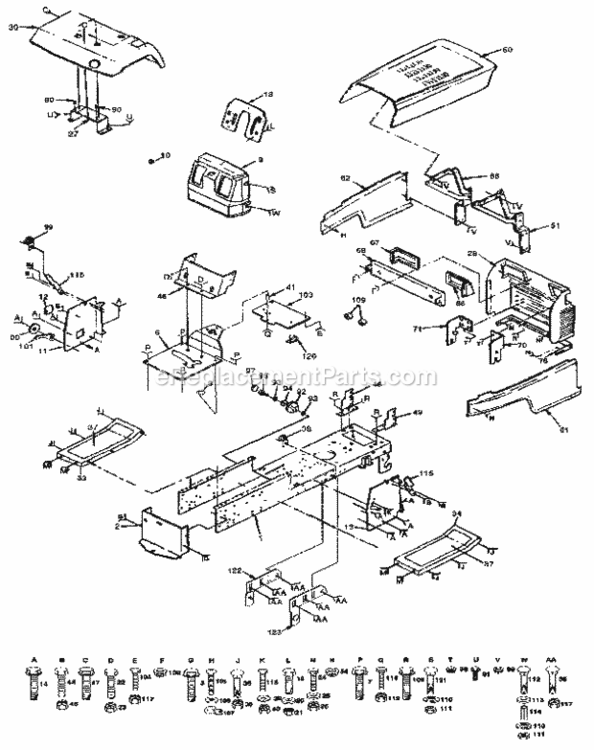 Page B Diagram and Parts List for 917255691  Craftsman Lawn Tractor