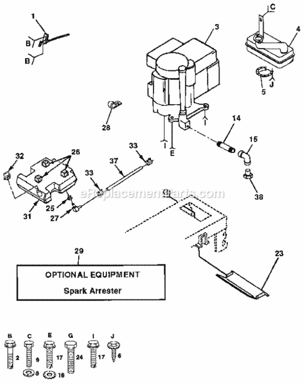 Page H Diagram and Parts List for 917255691  Craftsman Lawn Tractor