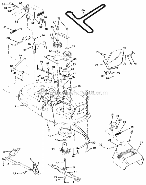 Page J Diagram and Parts List for 917255695  Craftsman Lawn Tractor