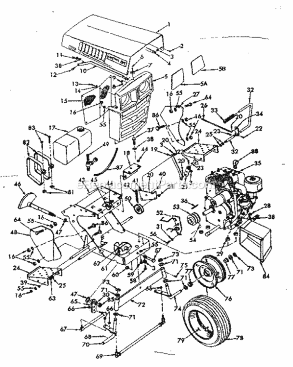 Page A Diagram and Parts List for 91725570  Craftsman Lawn Tractor