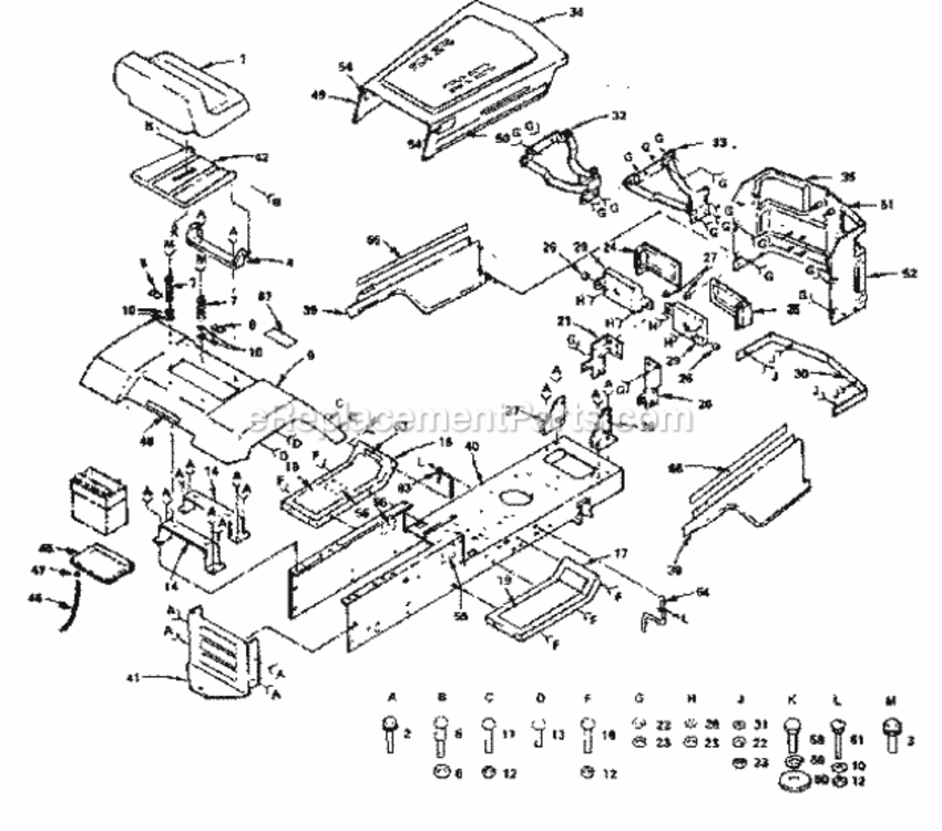 Page B Diagram and Parts List for 917255722  Craftsman Lawn Tractor
