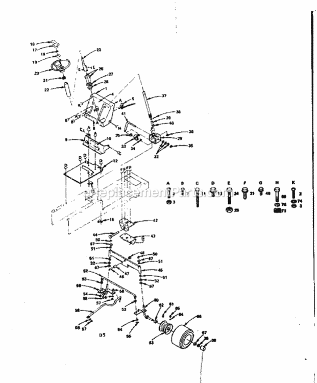 Page D Diagram and Parts List for 917255723  Craftsman Lawn Tractor