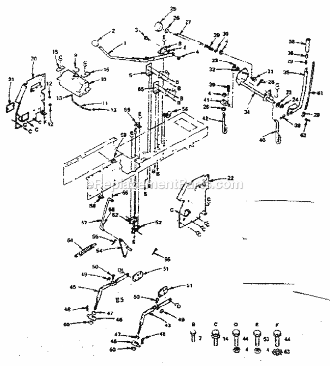 Page F Diagram and Parts List for 917255723  Craftsman Lawn Tractor