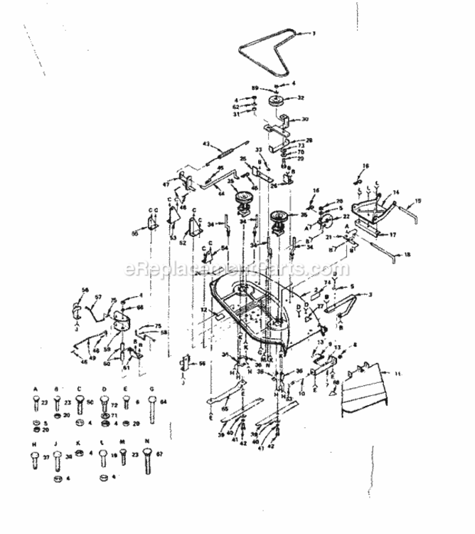 Page G Diagram and Parts List for 917255723  Craftsman Lawn Tractor