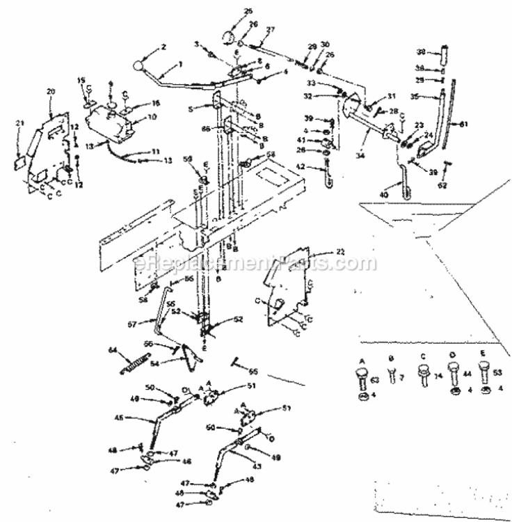Page E Diagram and Parts List for 917255726  Craftsman Lawn Tractor