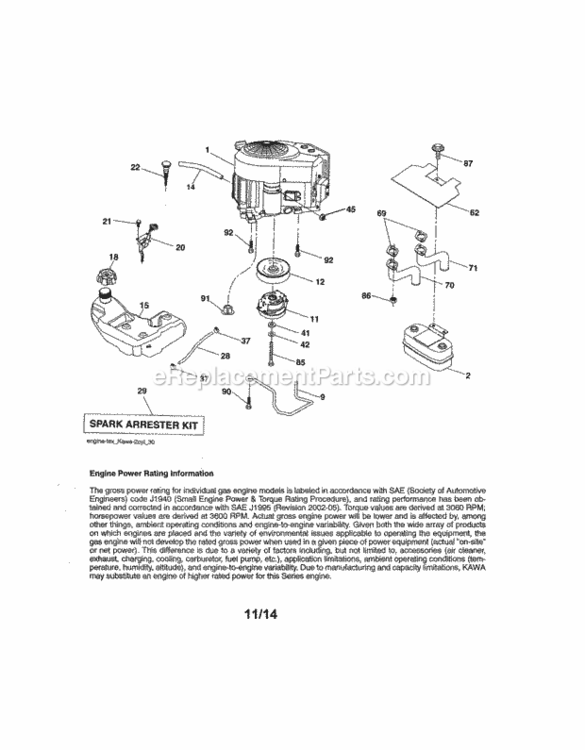 Page D Diagram and Parts List for 917255728  Craftsman Lawn Tractor