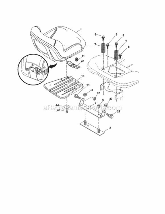 Page H Diagram and Parts List for 917255728  Craftsman Lawn Tractor