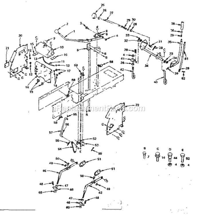 Page F Diagram and Parts List for 917255730  Craftsman Lawn Tractor