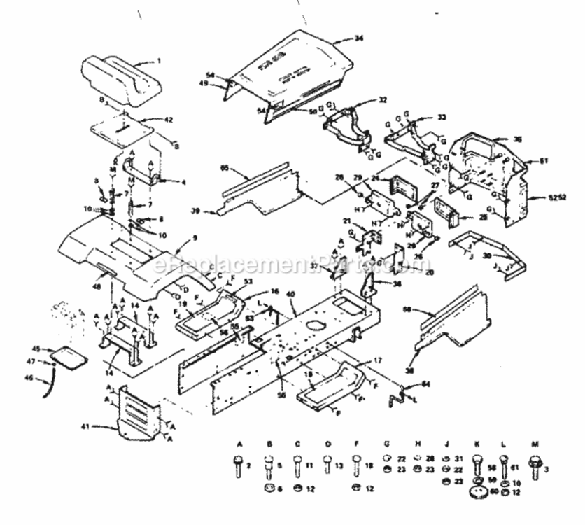 Page B Diagram and Parts List for 917255732  Craftsman Lawn Tractor