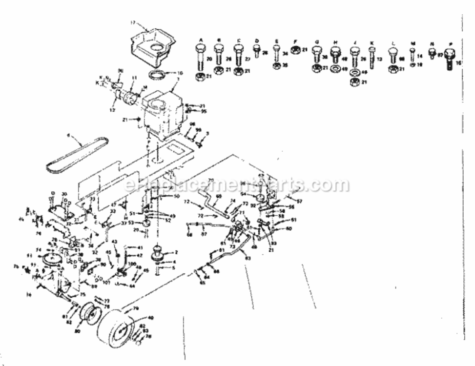Page C Diagram and Parts List for 917255732  Craftsman Lawn Tractor
