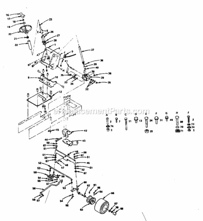Page D Diagram and Parts List for 917255732  Craftsman Lawn Tractor