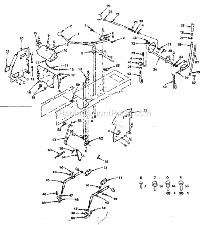 Page F Diagram and Parts List for 917255732  Craftsman Lawn Tractor
