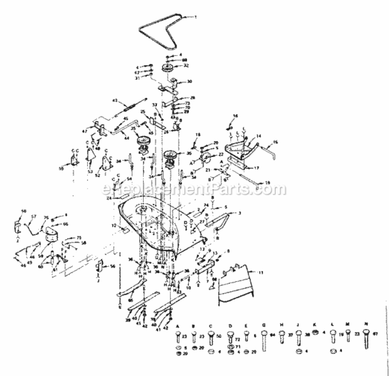 Page G Diagram and Parts List for 917255732  Craftsman Lawn Tractor