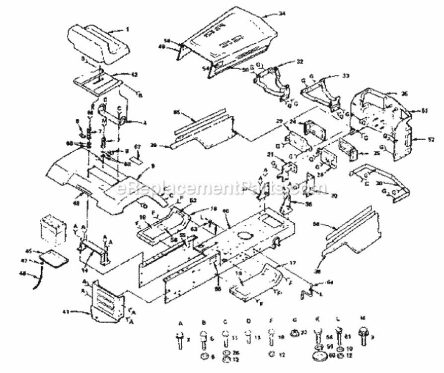 Page B Diagram and Parts List for 917255734  Craftsman Lawn Tractor