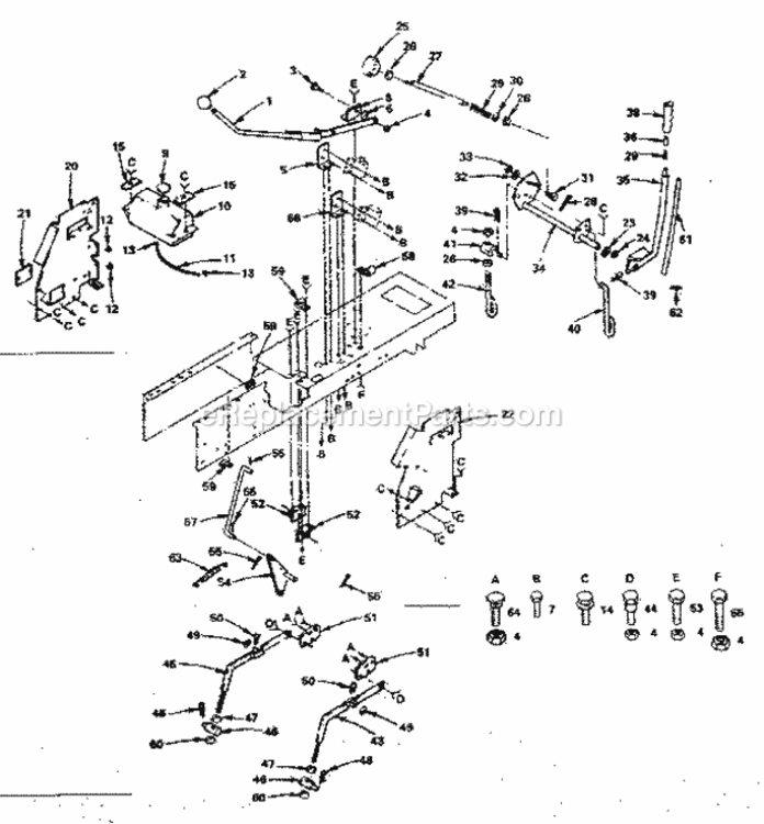 Page F Diagram and Parts List for 917255734  Craftsman Lawn Tractor