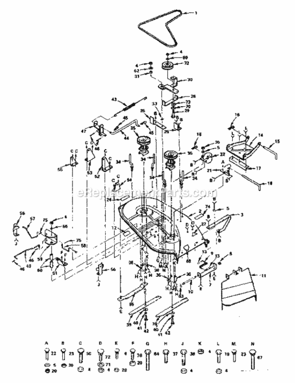 Page G Diagram and Parts List for 917255734  Craftsman Lawn Tractor