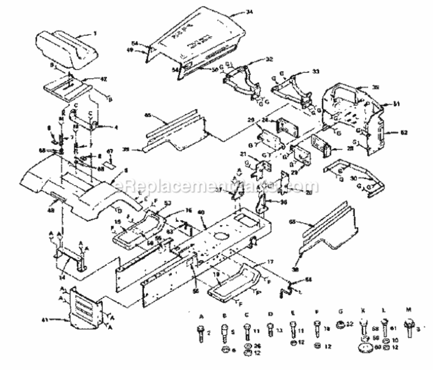 Page B Diagram and Parts List for 917255735  Craftsman Lawn Tractor