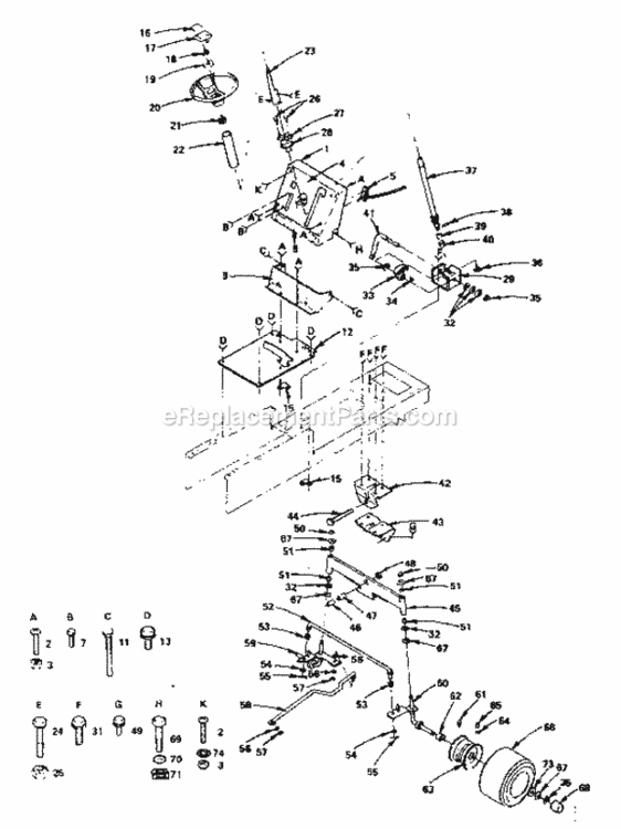 Page D Diagram and Parts List for 917255735  Craftsman Lawn Tractor