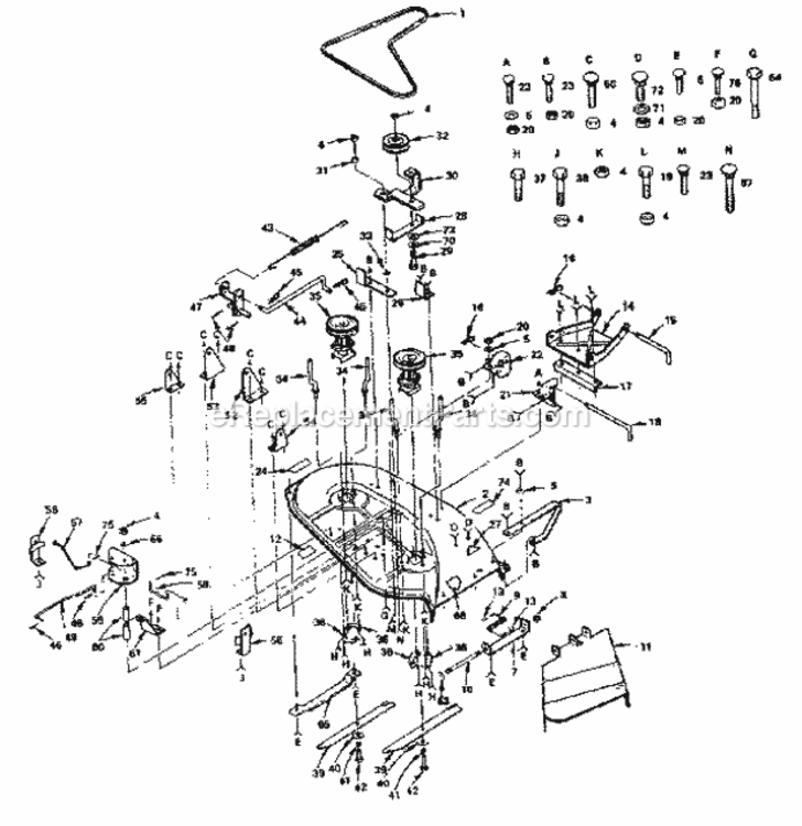 Page G Diagram and Parts List for 917255735  Craftsman Lawn Tractor