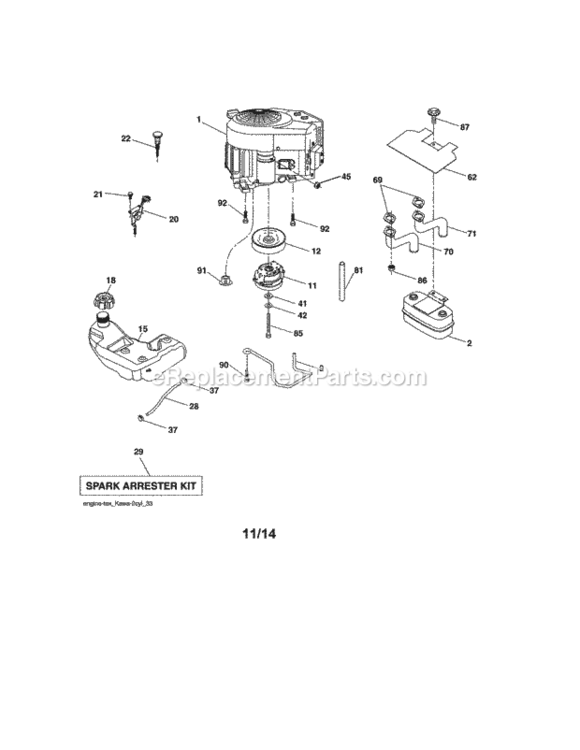 Page D Diagram and Parts List for 917255743  Craftsman Lawn Tractor