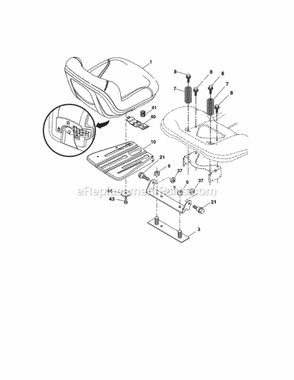 Page H Diagram and Parts List for 917255743  Craftsman Lawn Tractor
