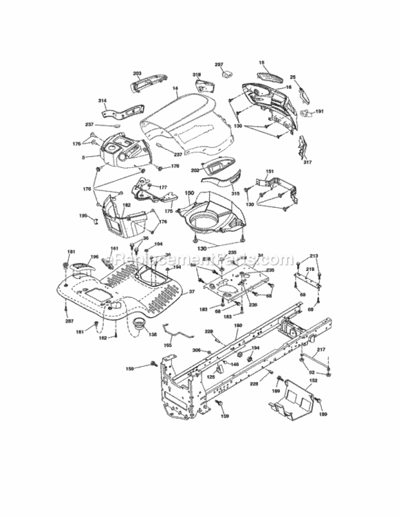 Page B Diagram and Parts List for 917255744  Craftsman Lawn Tractor