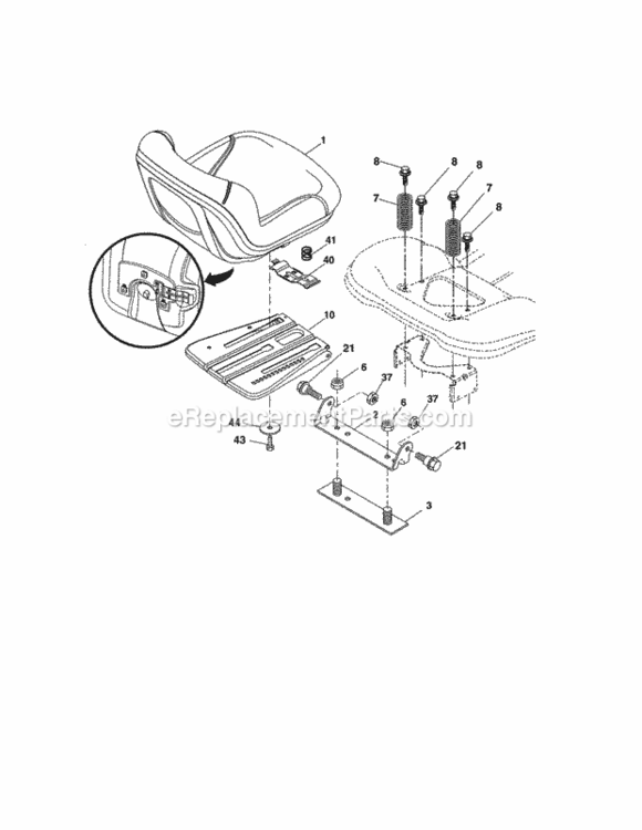 Page H Diagram and Parts List for 917255744  Craftsman Lawn Tractor