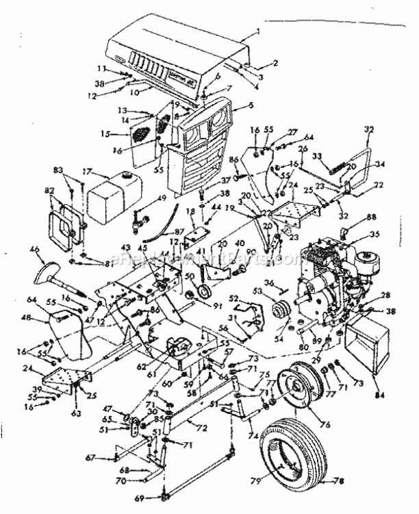 Page A Diagram and Parts List for 91725580  Craftsman Lawn Tractor