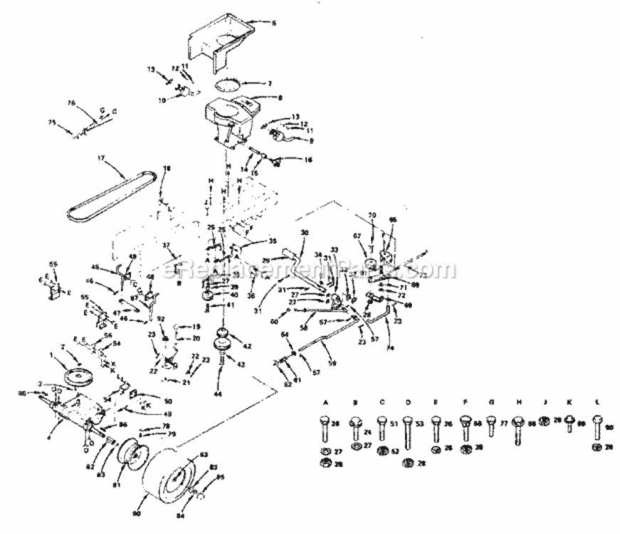 Page C Diagram and Parts List for 917255810  Craftsman Lawn Tractor