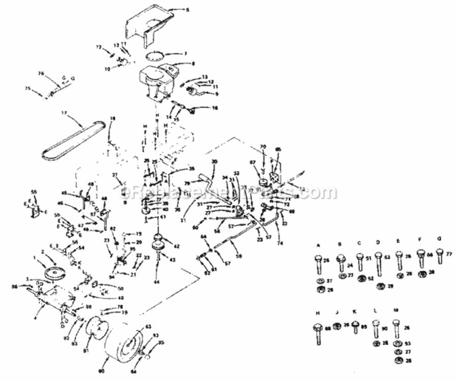 Page C Diagram and Parts List for 917255812  Craftsman Lawn Tractor