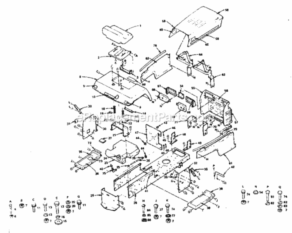 Page B Diagram and Parts List for 917255813  Craftsman Lawn Tractor