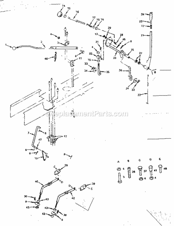 Page E Diagram and Parts List for 917255813  Craftsman Lawn Tractor