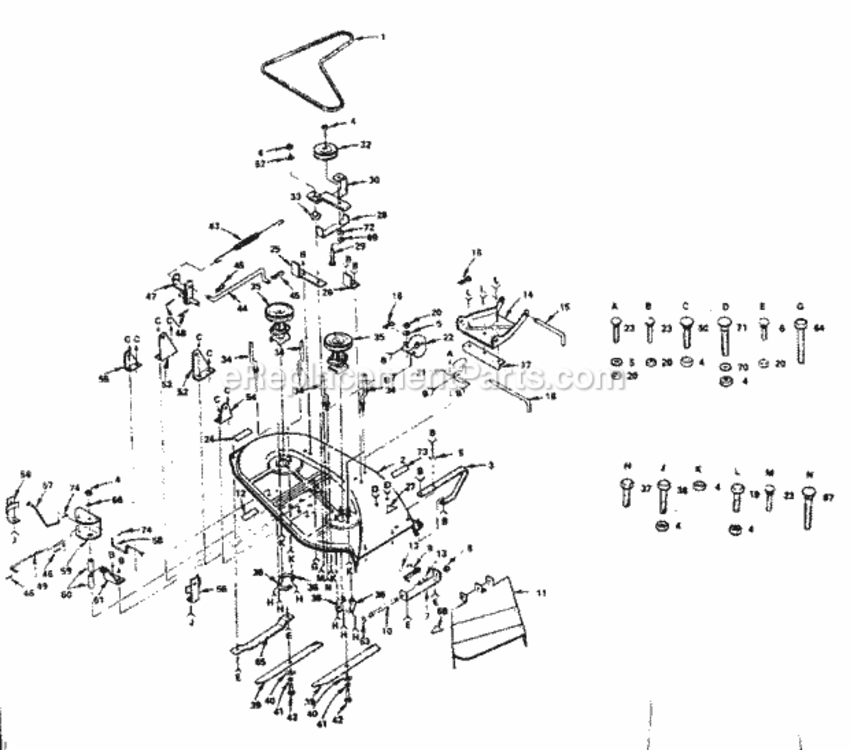 Page G Diagram and Parts List for 917255813  Craftsman Lawn Tractor