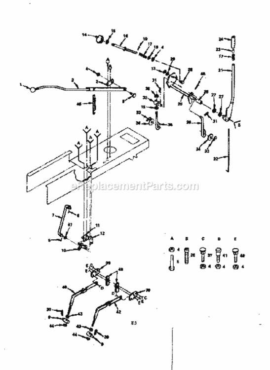 Page E Diagram and Parts List for 917255820  Craftsman Lawn Tractor