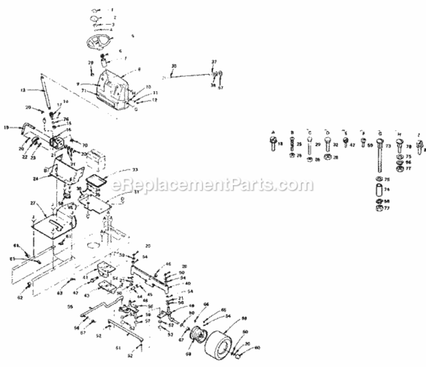 Page D Diagram and Parts List for 917255821  Craftsman Lawn Tractor