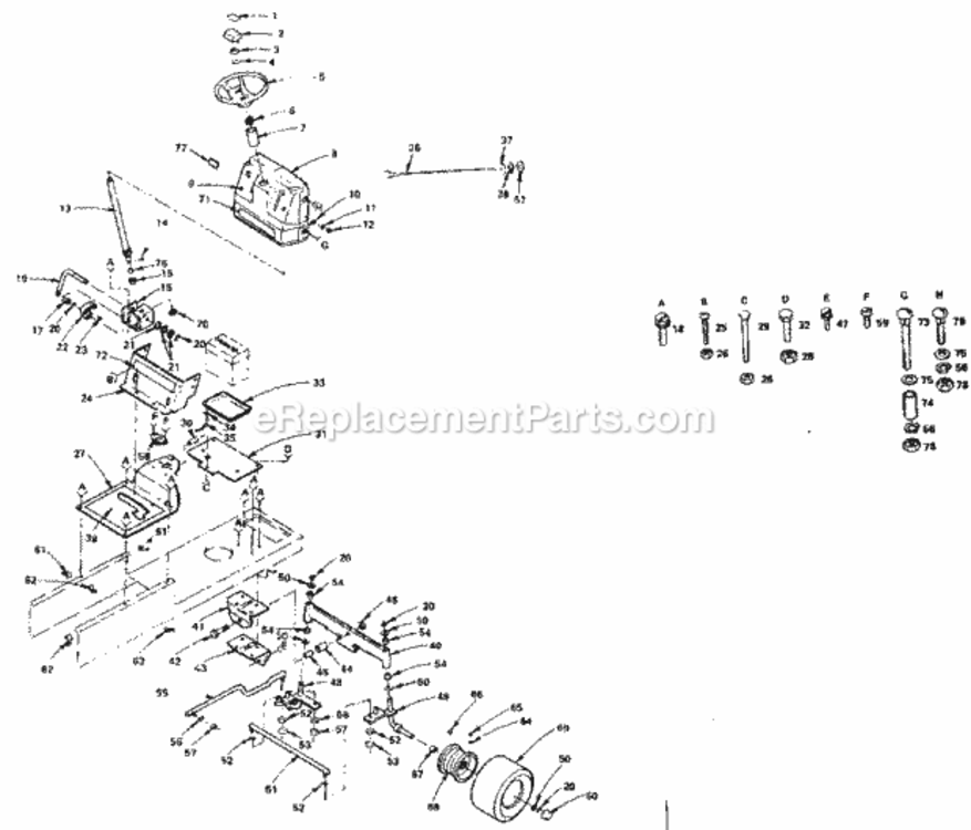 Page D Diagram and Parts List for 917255830  Craftsman Lawn Tractor