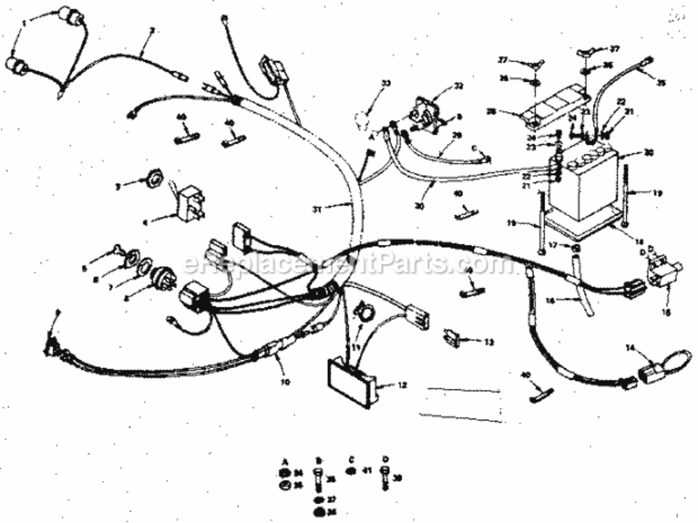 Electrical Diagram and Parts List for 917255850  Craftsman Lawn Tractor