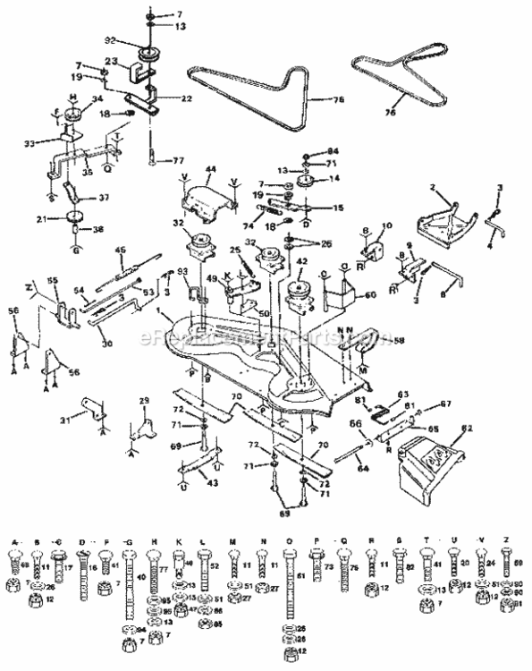 Page G Diagram and Parts List for 917255890  Craftsman Lawn Tractor
